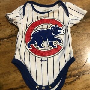 Genuine Merchandise White and Blue Striped Bodysuit